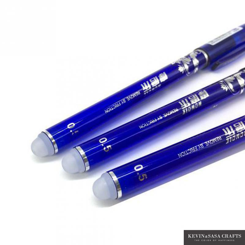 Set 2 bút mực gel và 20 ruột bút 0.5mm màu xanh dương/đen/đỏ có thể tẩy