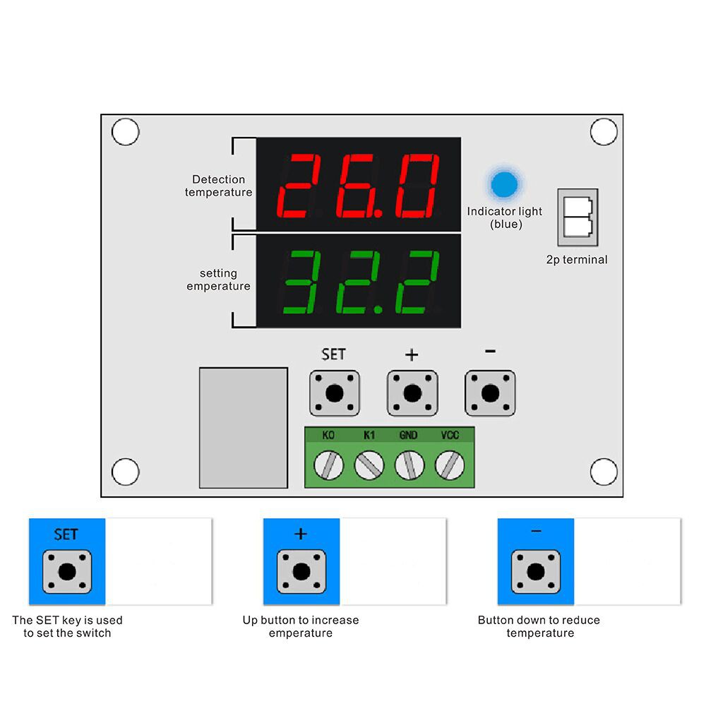 Mô Đun Cảm Biến Điều Khiển Nhiệt Độ Xh-W1219 Dc 12v