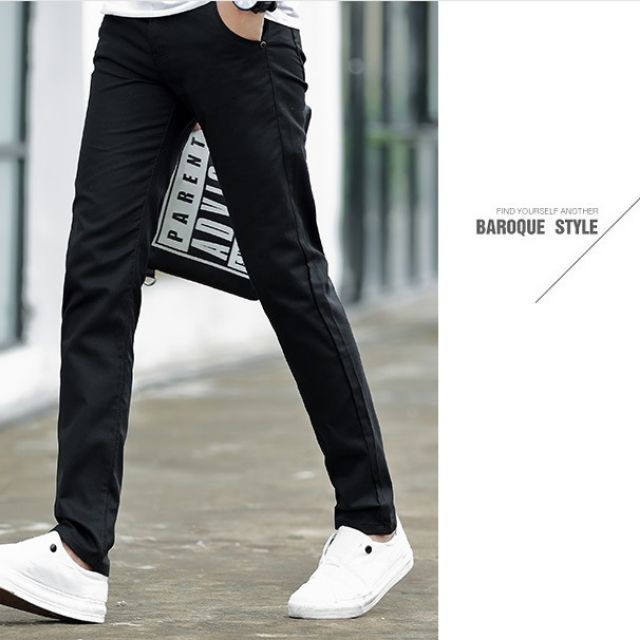 Quần kaki Nam kiểu dáng hàn quốc màu đen