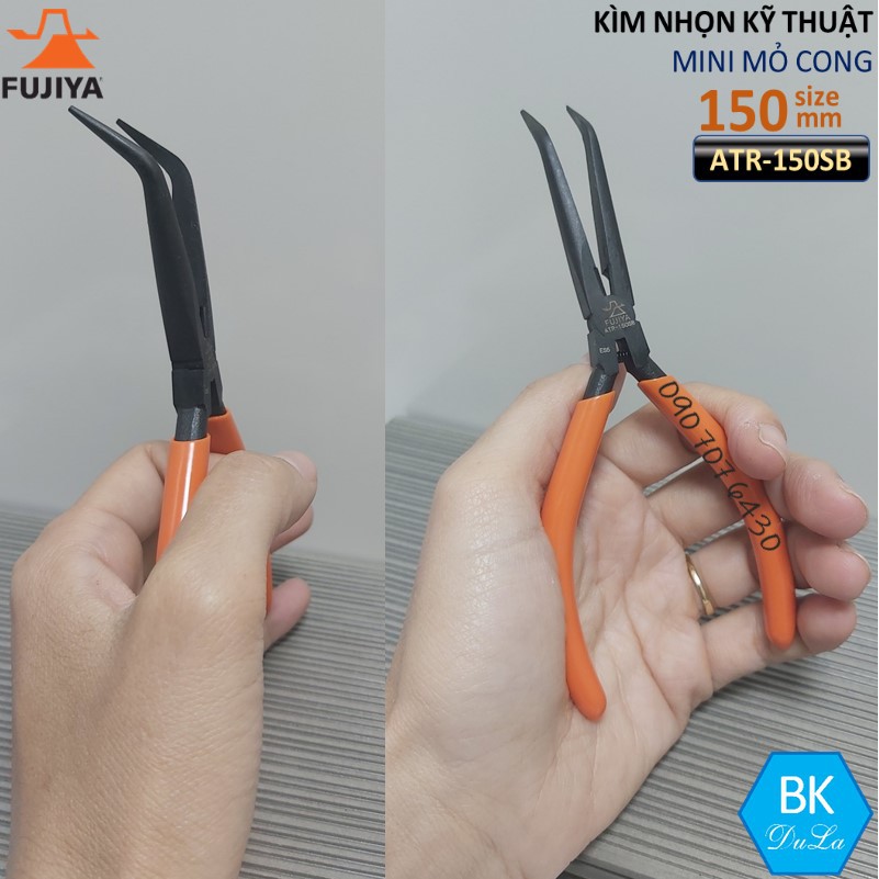 Kìm nhọn kỹ thuật MINI mỏ cong 150mm Fujiya Nhật Bản ATR-150SB Kềm cắt dây thép đồng