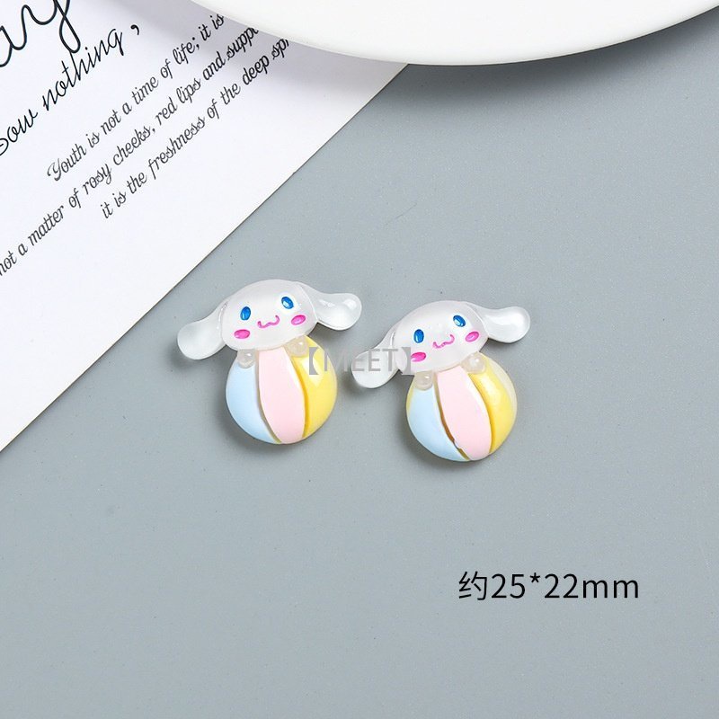 1 Cái / Gói Hạt Nhựa Resin Trong Suốt Hình Chú Chó Tai To Làm Trang Sức Thủ Công DIY