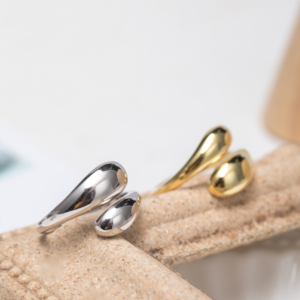 FORBETTER Vintage Open Ring Trendy Fashion Jewelry Finger Ring Couple Smooth Korean Cool Geometric Girls Party Wedding/Multicolor