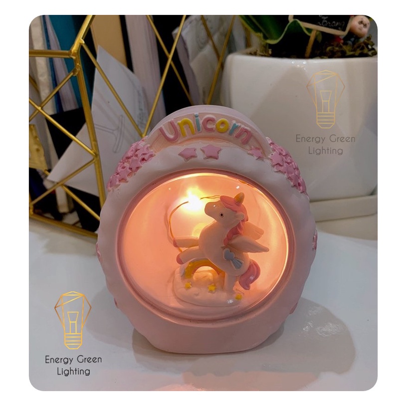 Đèn ngủ Energy Green Lighting trang trí hình kỳ lân - ngựa unicorn dễ thương - căn phòng vintage giá rẻ siêu tiết kiệm