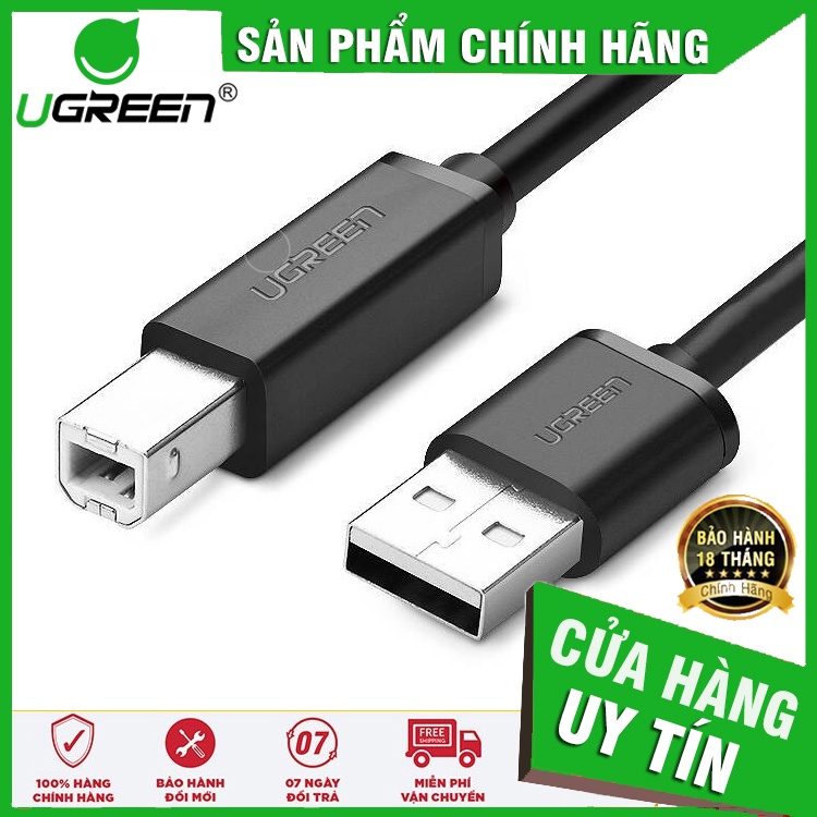 Dây máy in USB 2.0 dài từ 1-5m UGREEN cao cấp ✔HÀNG CHÍNH HÃNG ✔