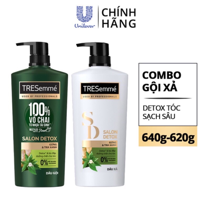 Combo dầu gội và dầu xả TRESEMME  Keratin Smooth chai 640Ml, phục hồi hư tổn cho tóc vào nếp suôn mượt