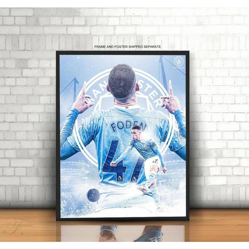 Tranh Vải Bạt Treo Tường In Hình Ngôi Sao Bóng Đá phill foden Thể Thao Trang Trí Nhà Cửa