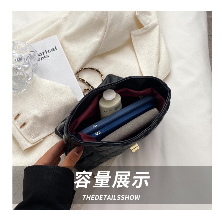 Túi đeo chéo JASMIN NOIR họa tiết caro dây xích thời trang cho nữ