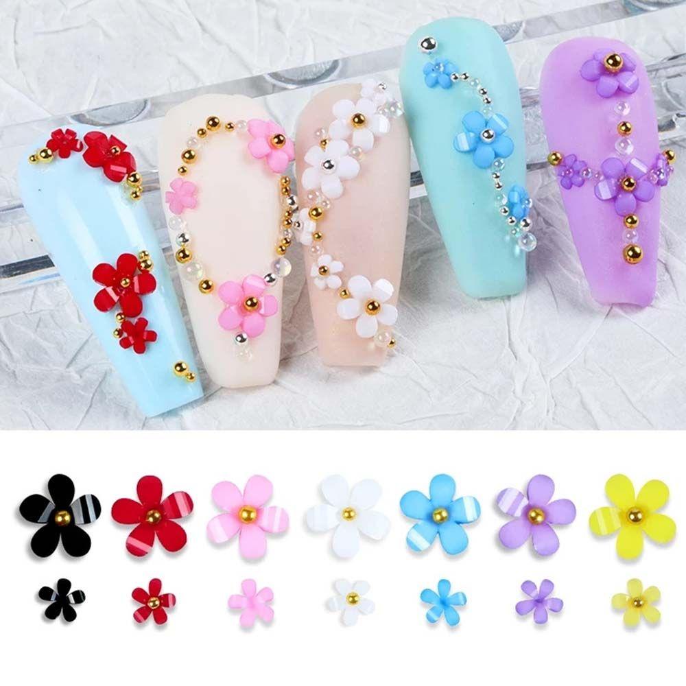 MOCHO Bộ Phụ Kiện Trang Trí Móng Tay Nghệ Thuật Bằng Thép Họa Tiết Hoa Phong Cách Nhật Bản Dễ Thương DIY