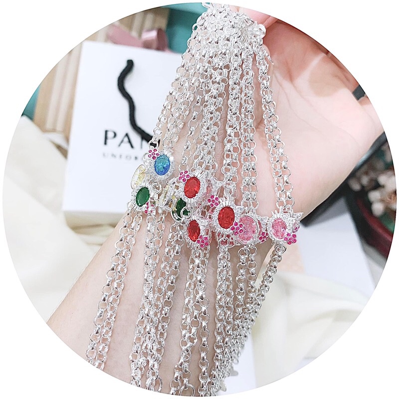 LẮC TAY BAC MO MÈO KITTY CHO BÉ GÁI - VÒNG TAY BẠC TRẺ CON