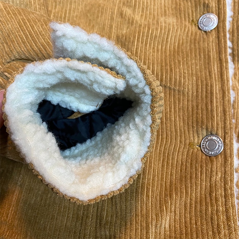 O7AO Carhartt Carhart thickened jacket cotton-padded coat corduroy lamb fleece coat couple loose retro men's and women's 2021