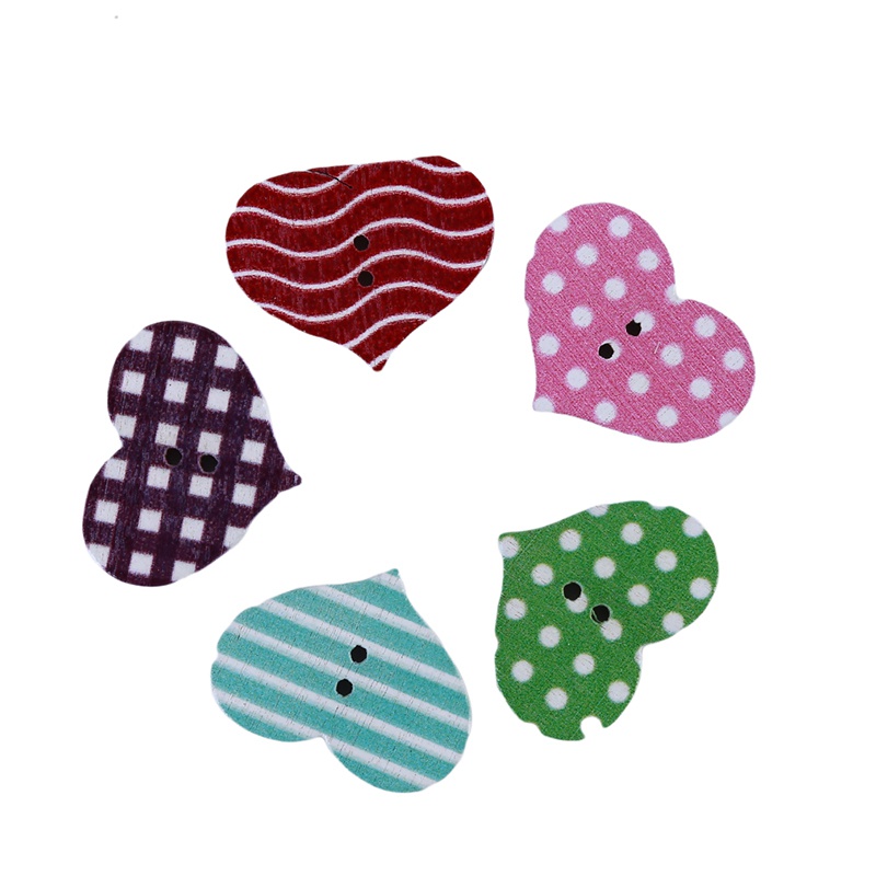 50 Nút Gỗ Hình Trái Tim