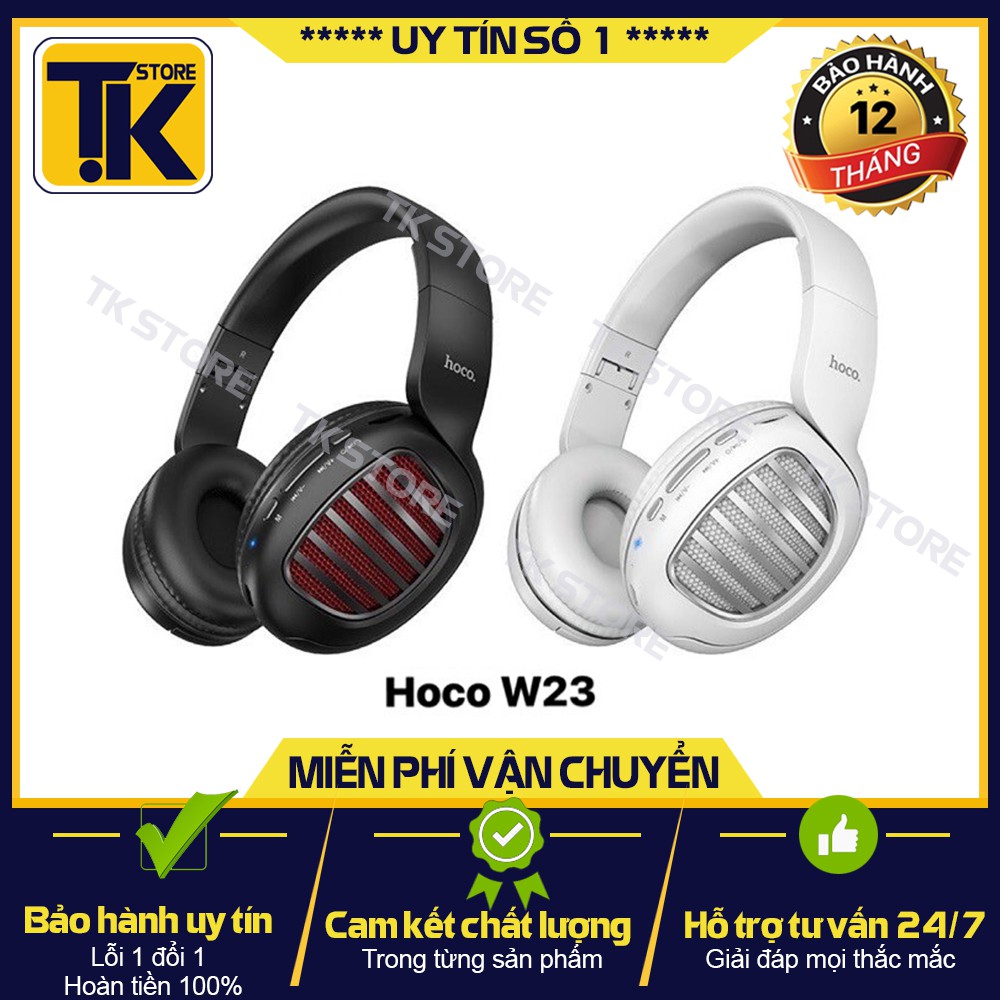 Tai Nghe Bluetooth Chụp Tai Hoco W23 New ✔Có Khe Cắm Thẻ Nhớ - Bảo Hành Chính Hãng