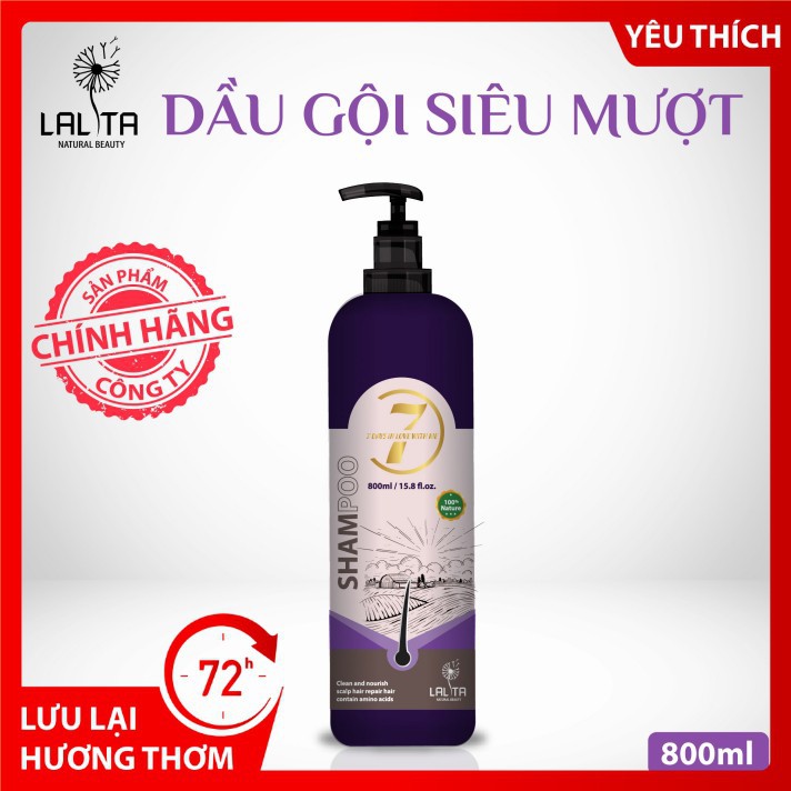 Dầu Gội Cặp Lalita Siêu Mềm Mượt, Phục hồi Tóc Hư Tổn, Kích Mọc Tóc, Sạch Gàu Hương Nước Hoa 750MLx2