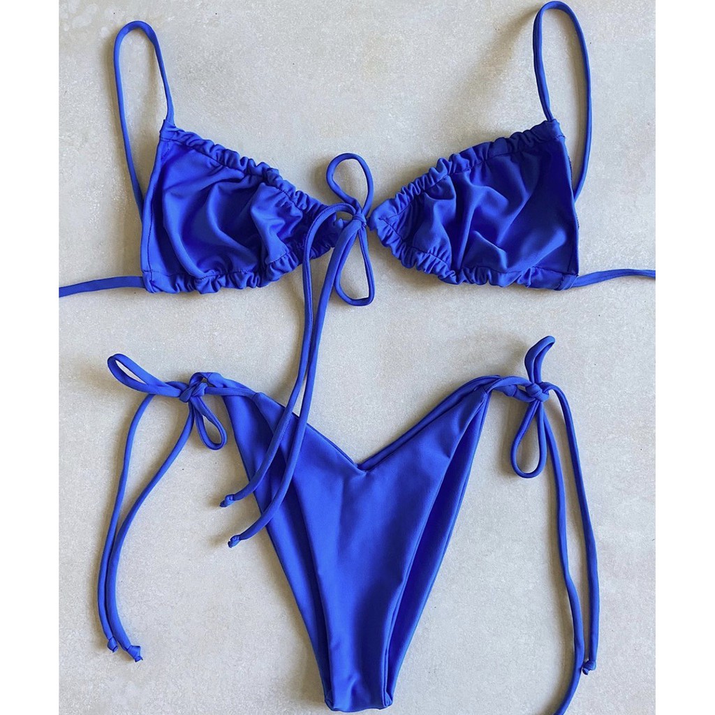 Set bikini buộc dây màu trơn gợi cảm cho nữ H268 | BigBuy360 - bigbuy360.vn