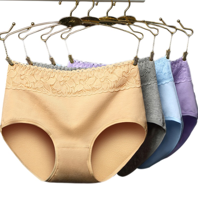 High quality fashion intimates Pure Cotton Women's Panties Lace Seamless Ms In Waist Underwear Natural Cotton Briefs