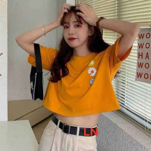 Áo crt 2 mặt cười bông hoa cúc