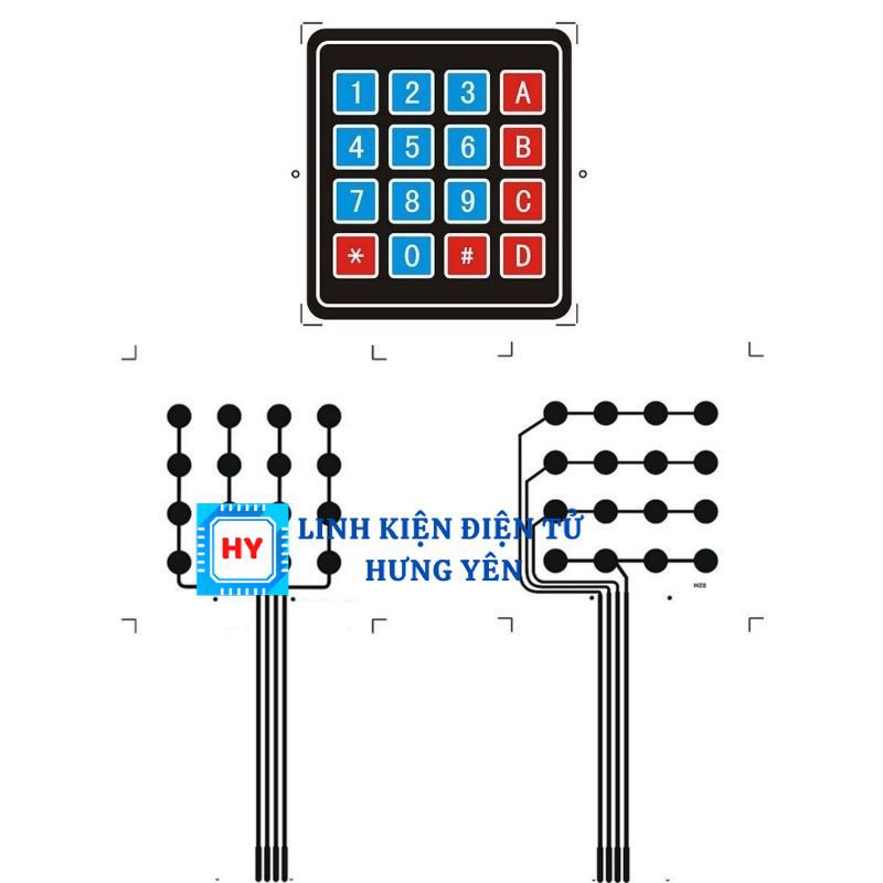 Bàn Phím Ma Trận Mềm 4x4 Linh kiện điện tử Hưng Yên