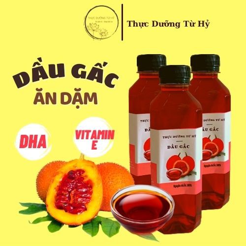 Dầu Gấc nguyên chất 100%, dầu Gấc cho bé ăn dặm, chế biến món ăn Thực Dưỡng Từ Hỷ