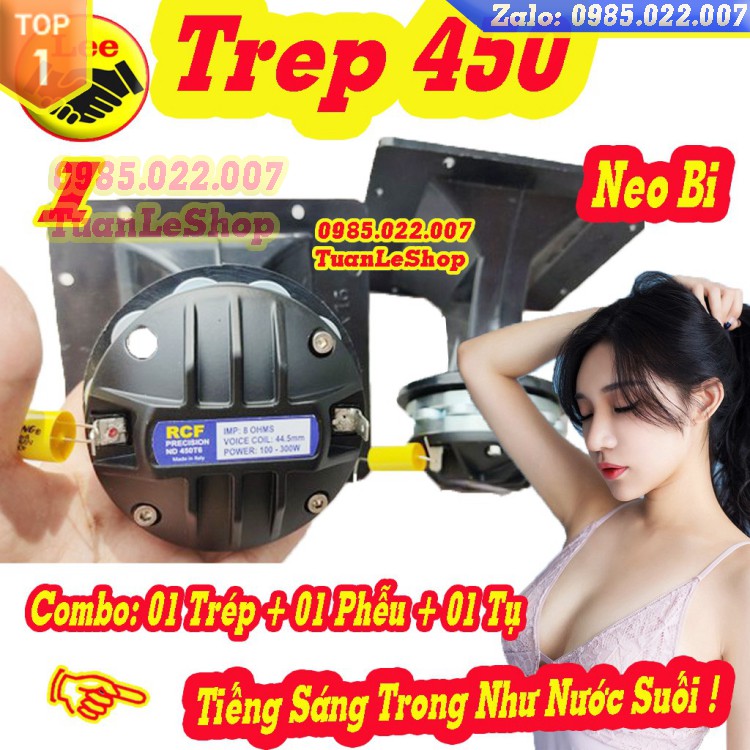 LOA TREP 450 NEO BI - COMBO 01 TREBLE 450 RCF NEO BI CÔN DẸT KÈM HỌNG 16x16 TẶNG TỤ 2,2MF - PHỄU 16 x 16