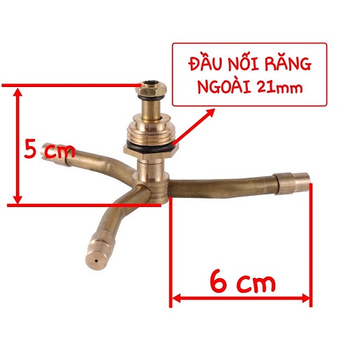 Đầu Vòi Phun Nước 3 Nhánh Tưới Xoay 360 Độ Tiện Dụng Cho Sân Vườn 12,5x5,5cm