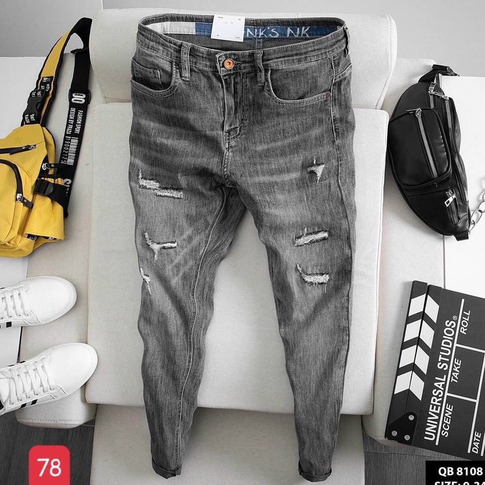 Quần jean nam rách cao cấp-chất bò co dãn 4 chiều-from chuẫn thời trang Lady-Hn Store88 q8
