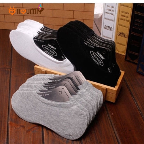 Set 3 Đôi Vớ Vải Cotton Cổ Thuyền Thoáng Khí Cho Nam