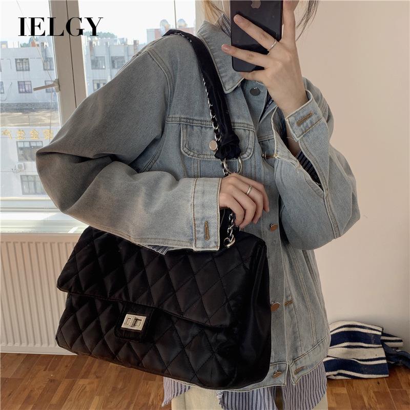 Túi đeo vai IELGY nylon cỡ lớn phong cách cổ điển thời trang dành cho nữ