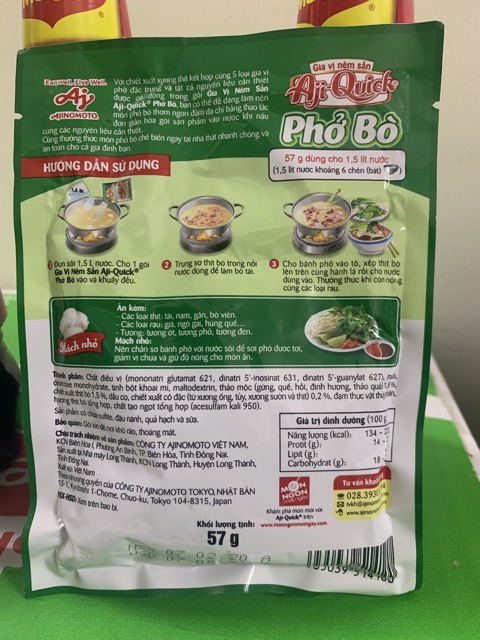 GIA VỊ NÊM SẴN BÚN BÒ HUẾ AJI QUICK 59g