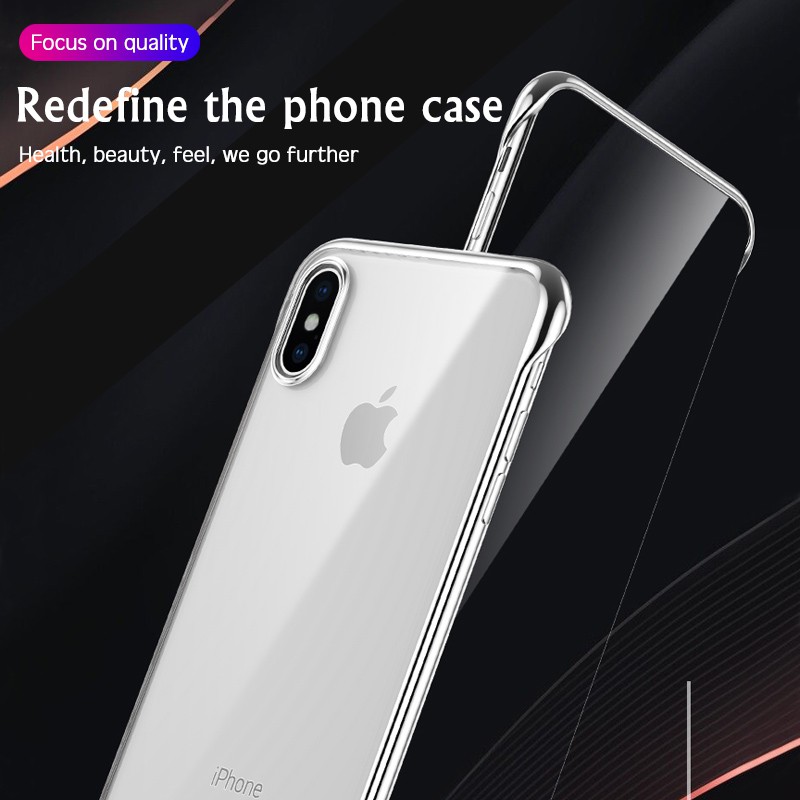 Ốp điện thoại mỏng không viền màu trong suốt cho iPhone XS MAX XR 7 8 plus 6 6s XS X