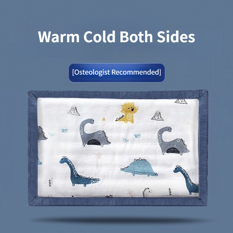 Gối Tựa Cổ + Vỏ Gối Nhỏ Thông Dụng Bằng Cotton Đính Ngọc Trai Thông Dụng Cho Bé 0~6 Tuổi