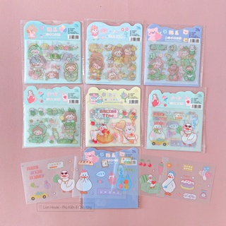 Sticker Blinh Blinh 4 tấm Trang trí sách vở, nhật ký, giấy note,...