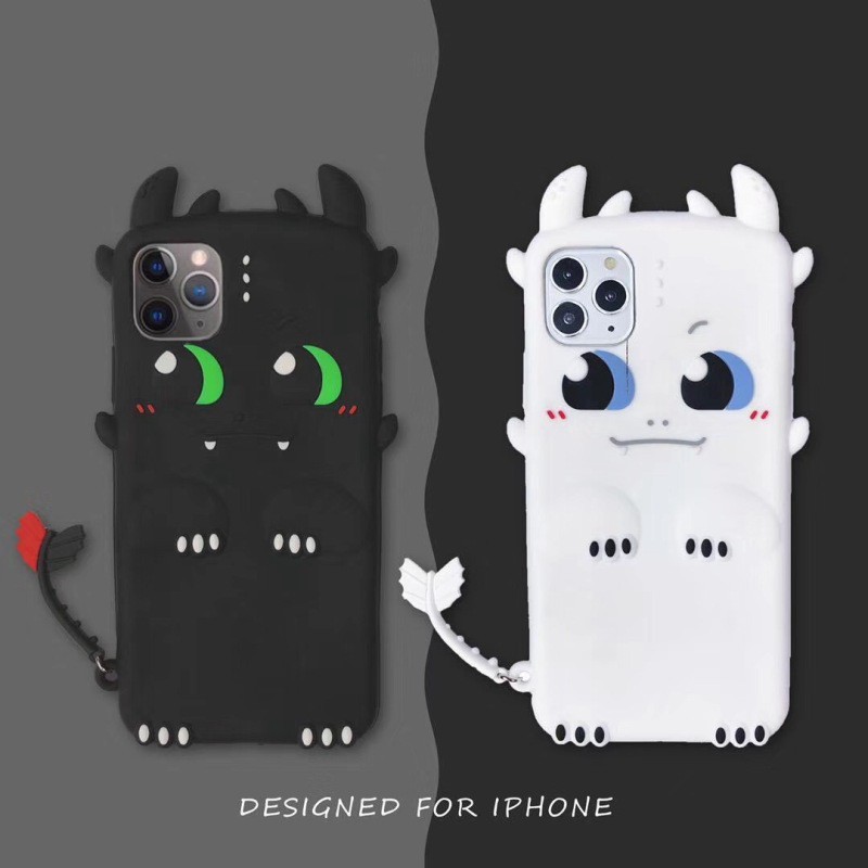Dragon Ốp điện thoại silicon mềm thiết kế hình chú rồng răng sún dễ thương cho Apple iPhone 11 Pro X Xs Max 6S 6 7 8 Plus XR 12 pro max