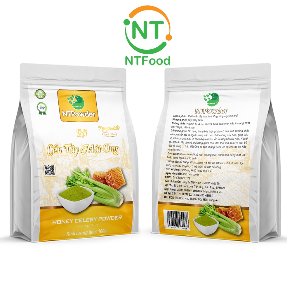 [Mã BMBAU50 giảm 7% đơn 99K] Bột cần tây mật ong sấy lạnh nguyên chất NTPowder 100Gr - Nhất Tín Food