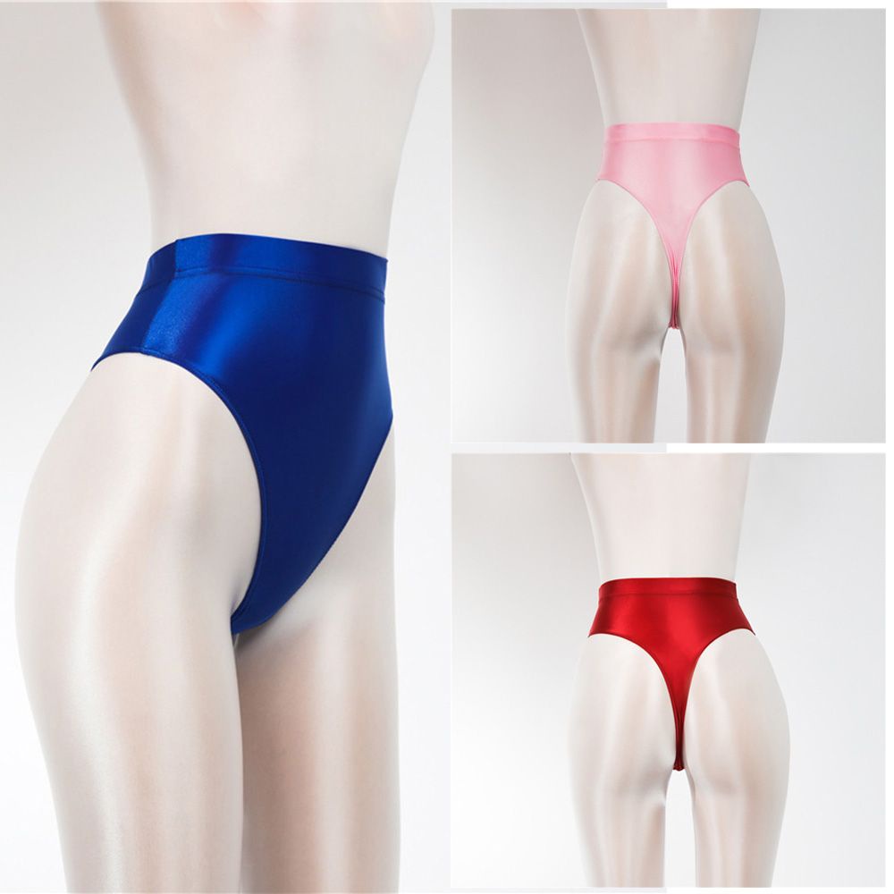 Quần lót lọt khe bằng satin siêu mỏng lưng cao co giãn quyến rũ có size lớn cho nữ