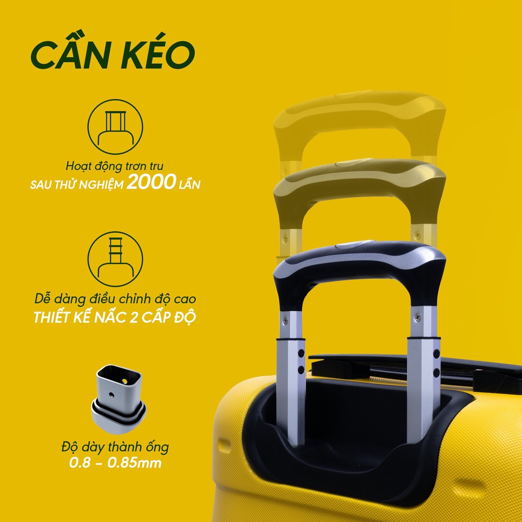 Vali kéo du lịch Valizio 209 Size 24 Nowship 2h  - Vali chống va đập tay kéo nhôm không rỉ sét - VALIZIO