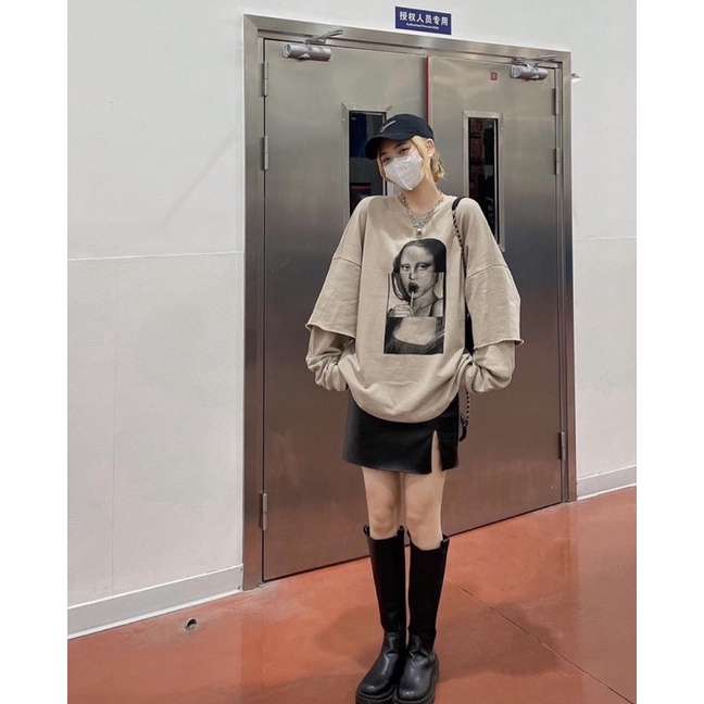 [CÓ ẢNH THẬT] Áo Sưeater Nỉ Phối Tay Form Rộng Unisex - Áo Nỉ Cô Gái Nâu Tây Chất Nỉ Tăm Cực Đẹp | BigBuy360 - bigbuy360.vn