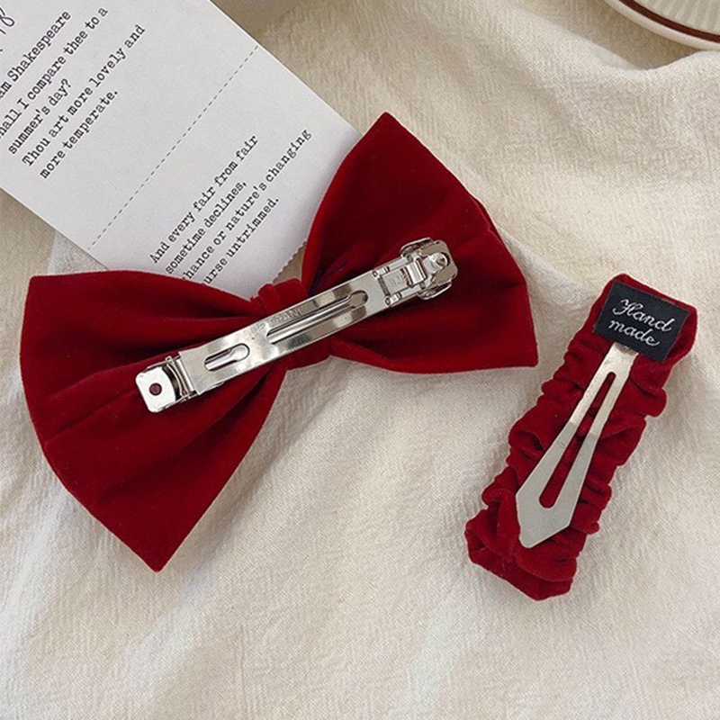 Băng đô nhung đỏ thời trang cho nữ