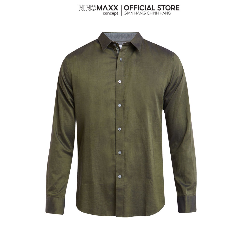 Áo sơ mi nam Ninomaxx dày tay 100% cotton có nhiều màu mã 2003102