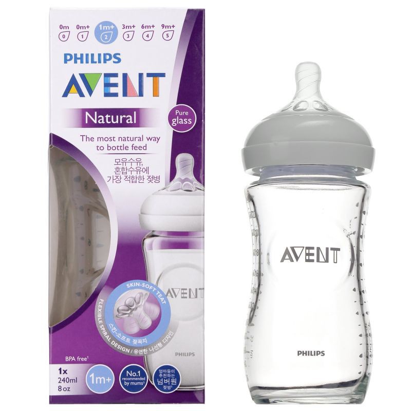 Bình Sữa Thủy Tinh Mô Phỏng Tự Nhiên Philips Avent Natural (120ml / 240ml)