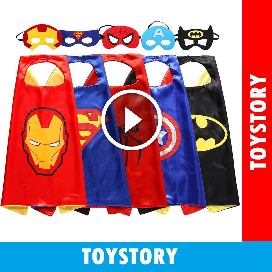 [ToyStory] Áo Choàng Siêu Nhân Cho Bé Mặt Nạ Cosplay Người Nhện, Người Dơi, Superman Captain Elsa Ironman Đồ Chơi Trẻ Em