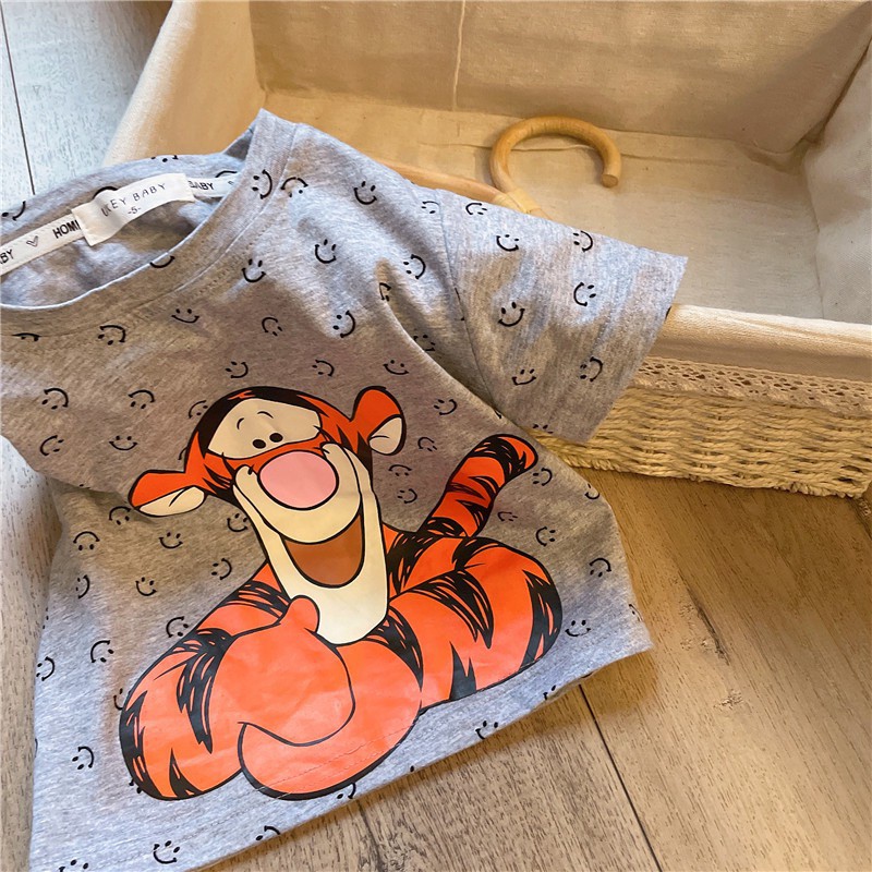 [A133] Áo phông xám hổ Tigger cho bé sz 80-130