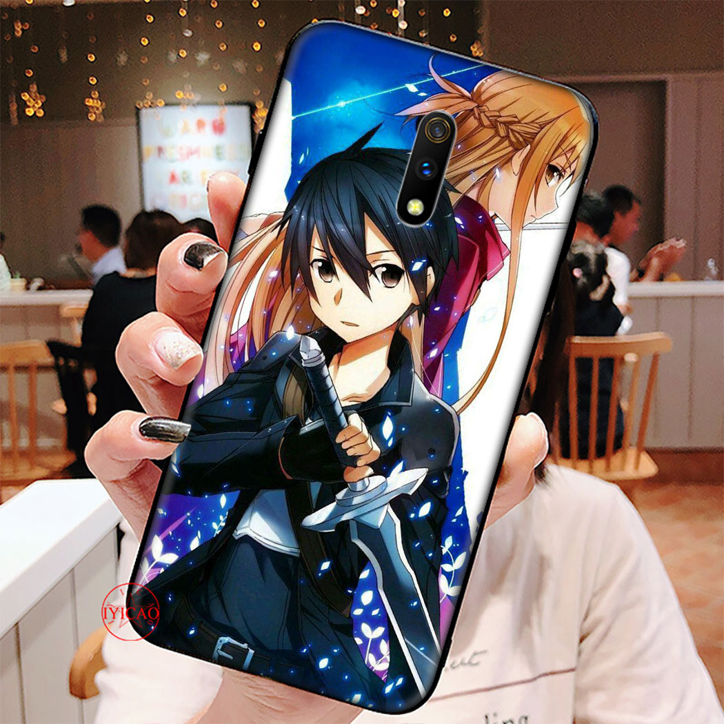 Ốp Lưng Silicone Họa Tiết Hoạt Hình Sword Art Online Cho Realme X Lite Q 2 A5 3 5 Pro 5i 5s C2 C3 X3