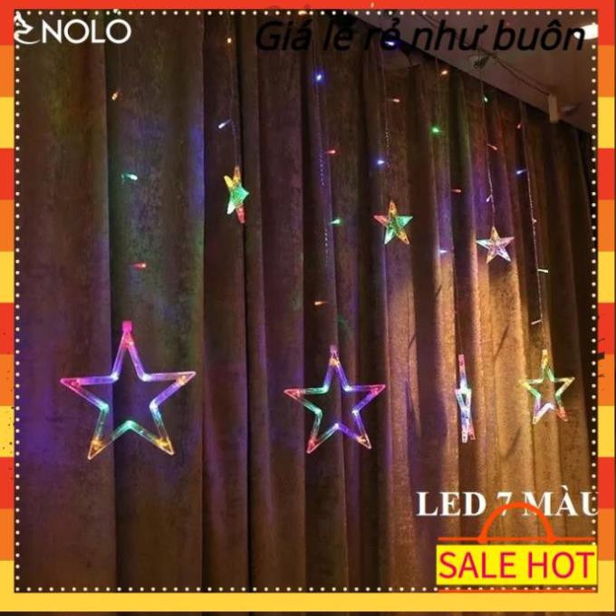 Bộ Dây Đèn Led Trang Trí 12 Ngôi Sao Chiều Dài 5M Có Ánh Sáng 7 Màu Và Ánh Sáng Vàng