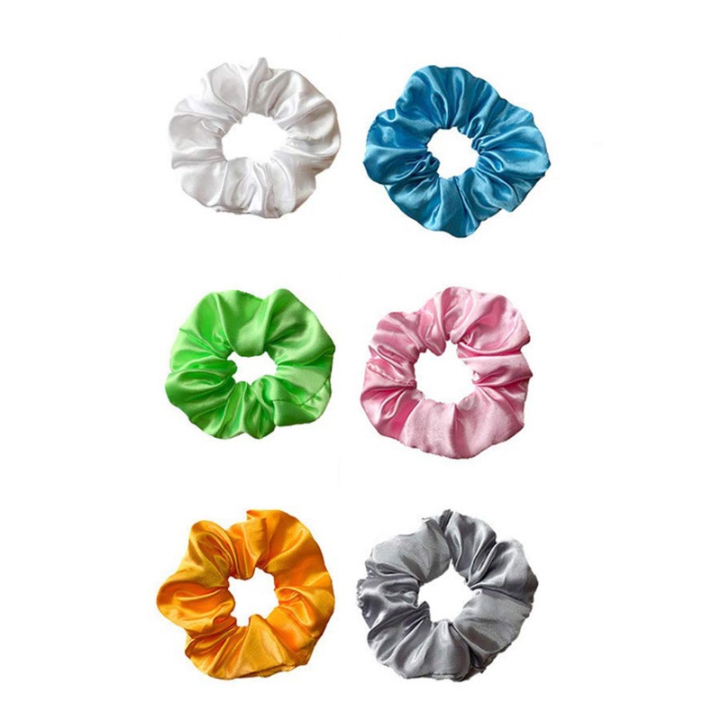 Youyo Set 6 Dây Cột Tóc Đuôi Ngựa Co Giãn Bằng Lụa Satin Có Đèn LED Nhiều Màu Sắc Phát Sáng Cho Halloween
