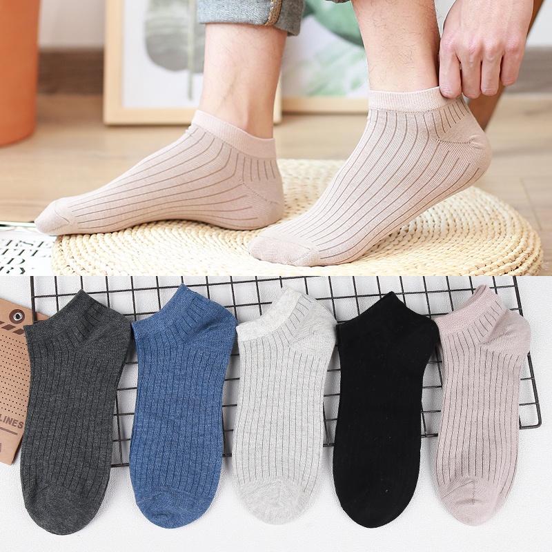 Vớ Cotton Cổ Ngắn Kẻ Sọc Ngang Trẻ Trung Hợp Thời Trang Cho Nam