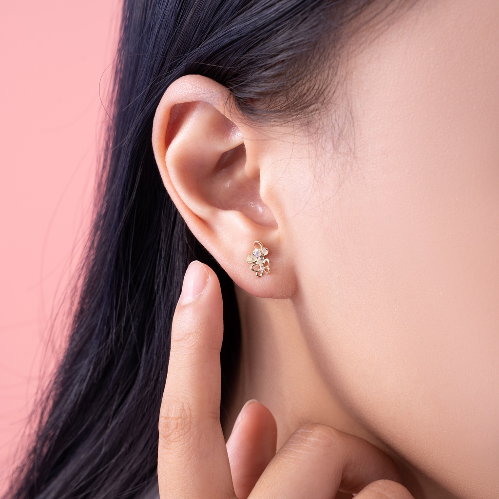 Bông Tai Nữ Vàng 14K BTAM68 Huy Thanh Jewelry