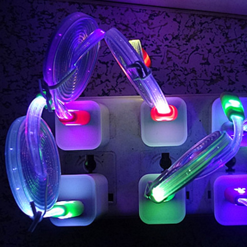 Cáp Dữ Liệu Phát Quang Bốn Màu Dài 1M Dành Cho Điện Thoại Apple Android