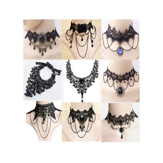 Combo 9 vòng choker hoa hồng đen phong cách Hàn Quốc