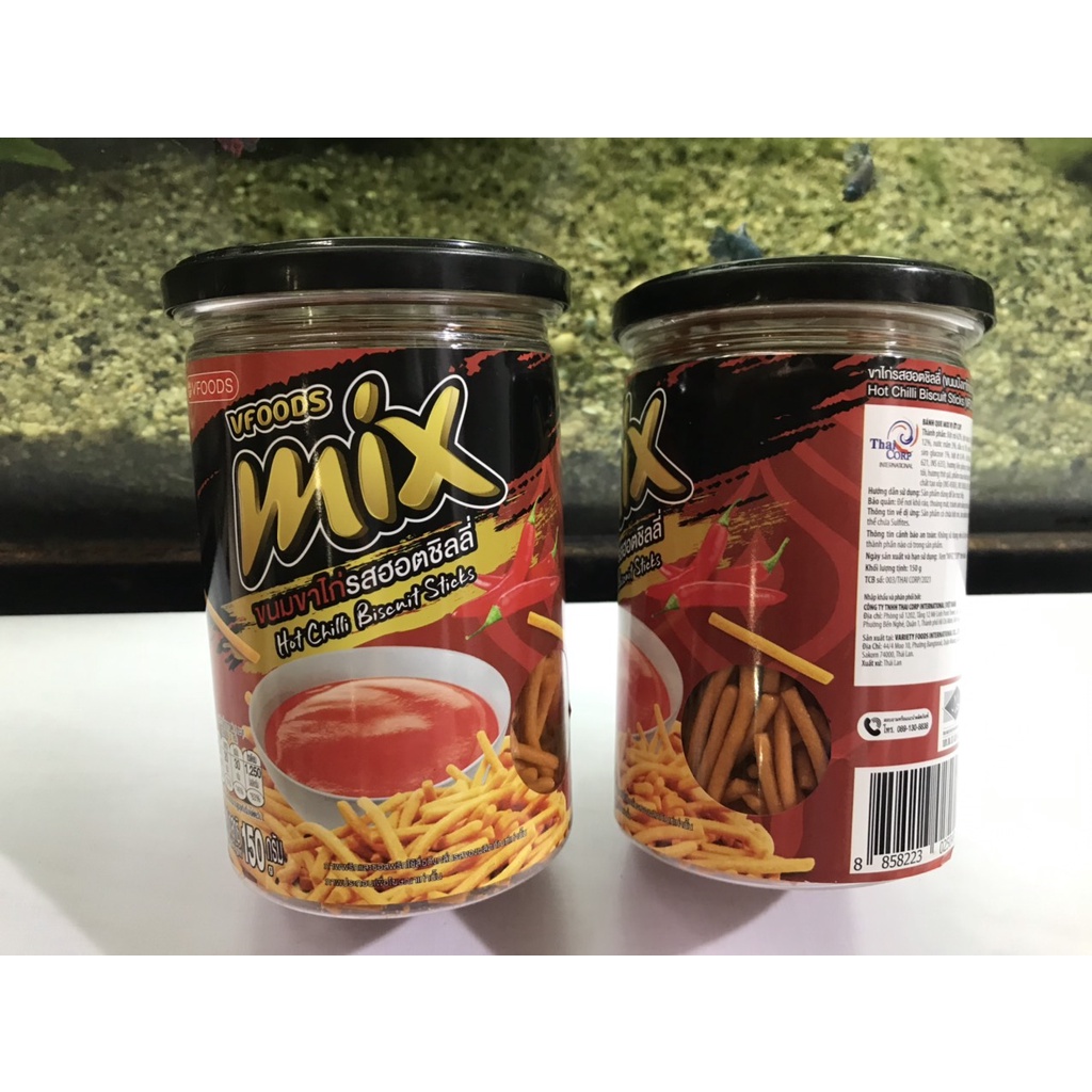 Bánh Que Cọng Mix Hủ 150g Thái Lan Vị Cay Stick Biscuit HOT CHILLI