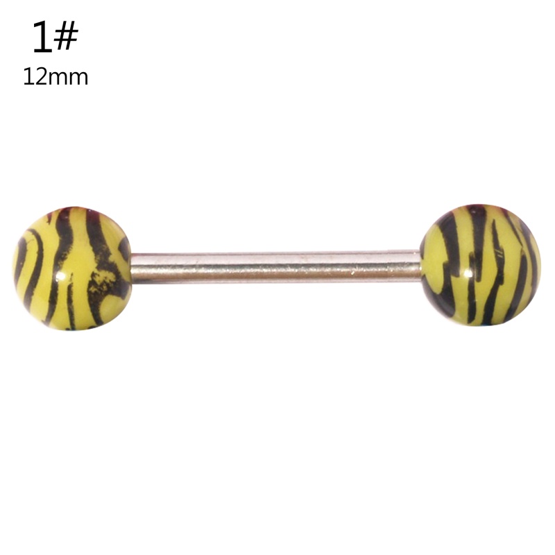 Khuyên Xỏ Lưỡi Bằng Thép Không Gỉ Acrylic Thời Trang Dành Cho Nam Nữ